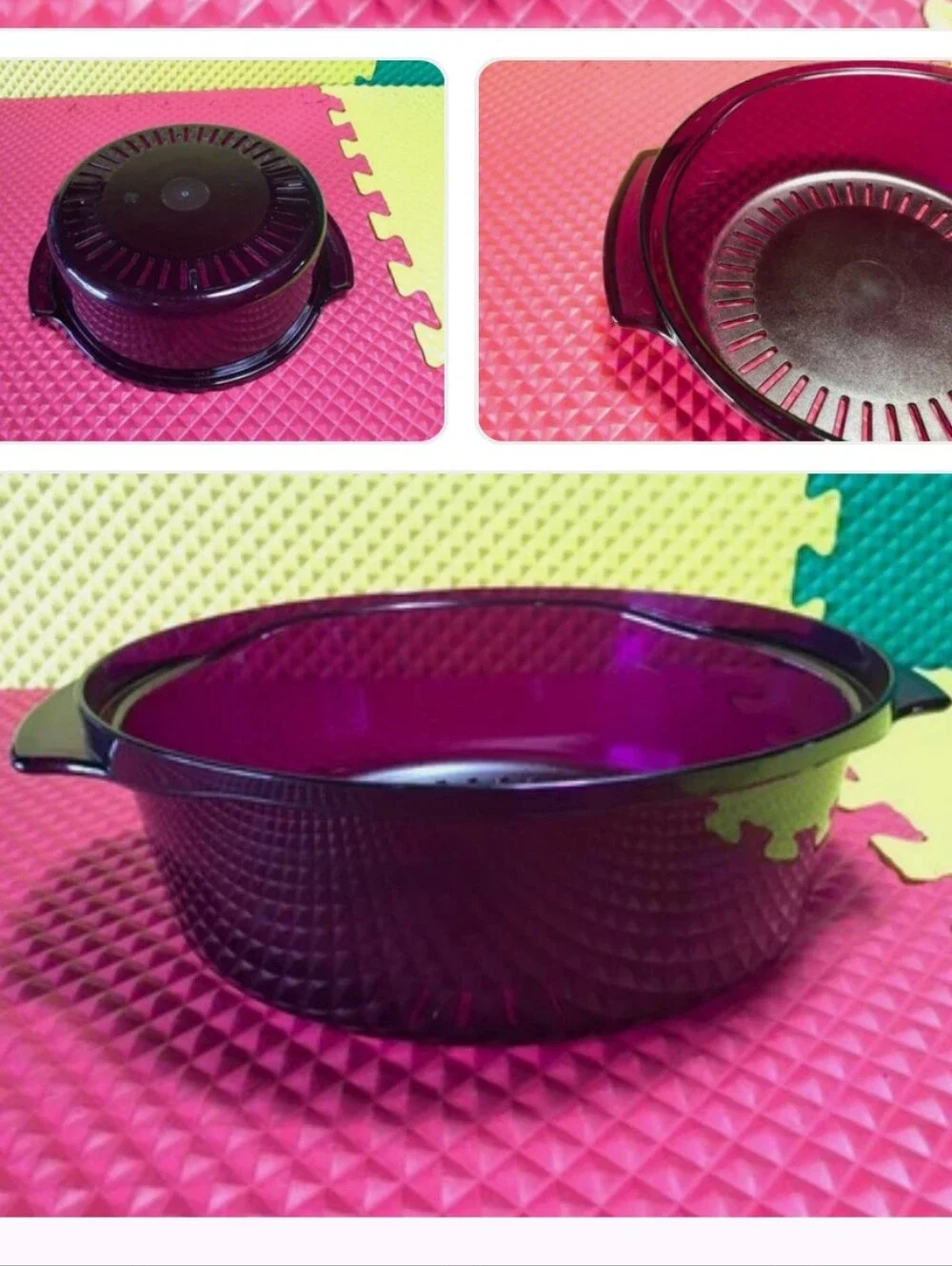 Tupperware TupperWave Stack Cooker Colander In Purple Or A Microwave Plate Cover